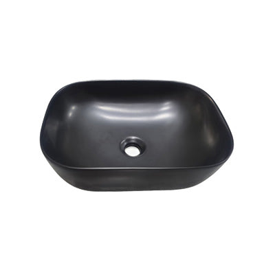 Basin Free Standing Ash – Ceramic, Icon Premium Range, Black, (L) 46cm | (W) 32.5cm | (H) 13.5cm