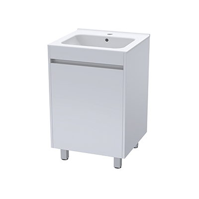 Cabinet & Basin Floor Mounted Econo - Compact, Functional, Affordable, (L) 50cm | (W) 46cm | (H) 60cm