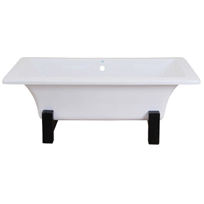 Bath Freestanding Rectangular - Bristol, with Wooden Legs, (L) 170cm  (H) 74cm
