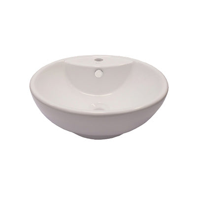Basin Free Standing Gabriella– Ceramic, 1 Tap Hole, Icon Premium Range, White, (L) 45.5cm | (W) 45.5cm | (H) 17cm