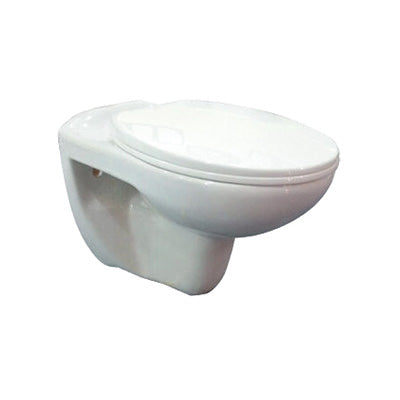 Wall-Hung Pan Lisa ii – Round, Polished White, Icon Contemporary Range, (L) 55cm | (W) 35cm | (H) 40cm
