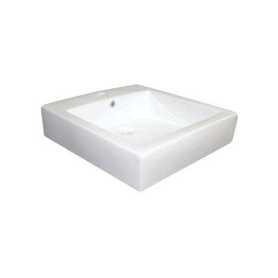 Basin Free Standing Pamela – Ceramic, 1 Tap Hole, Icon Premium Range, White, (L) 46.5cm | (W) 46cm | (H) 16cm
