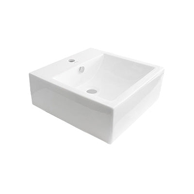 Basin Free Standing Pamela – Ceramic, 1 Tap Hole, Icon Premium Range, White, (L) 56cm | (W) 45cm | (H) 15.5cm