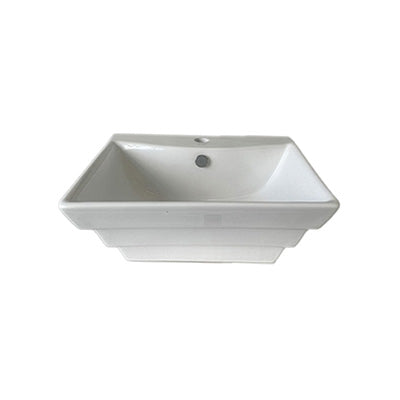 Basin Free Standing Sandy – Ceramic, 1 Tap Hole, Icon Premium Range, White, (L) 50cm | (W) 43cm | (H) 18cm