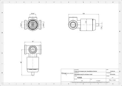 Fima Built-In Body for Bath/Shower Mixer, Chrome