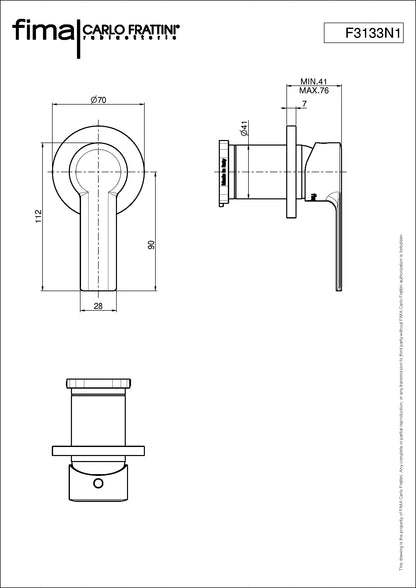 Shower/Bath Mixer/Concealed Mixer, Fima Mast Range, Polished Chrome Finish, DZR Brass